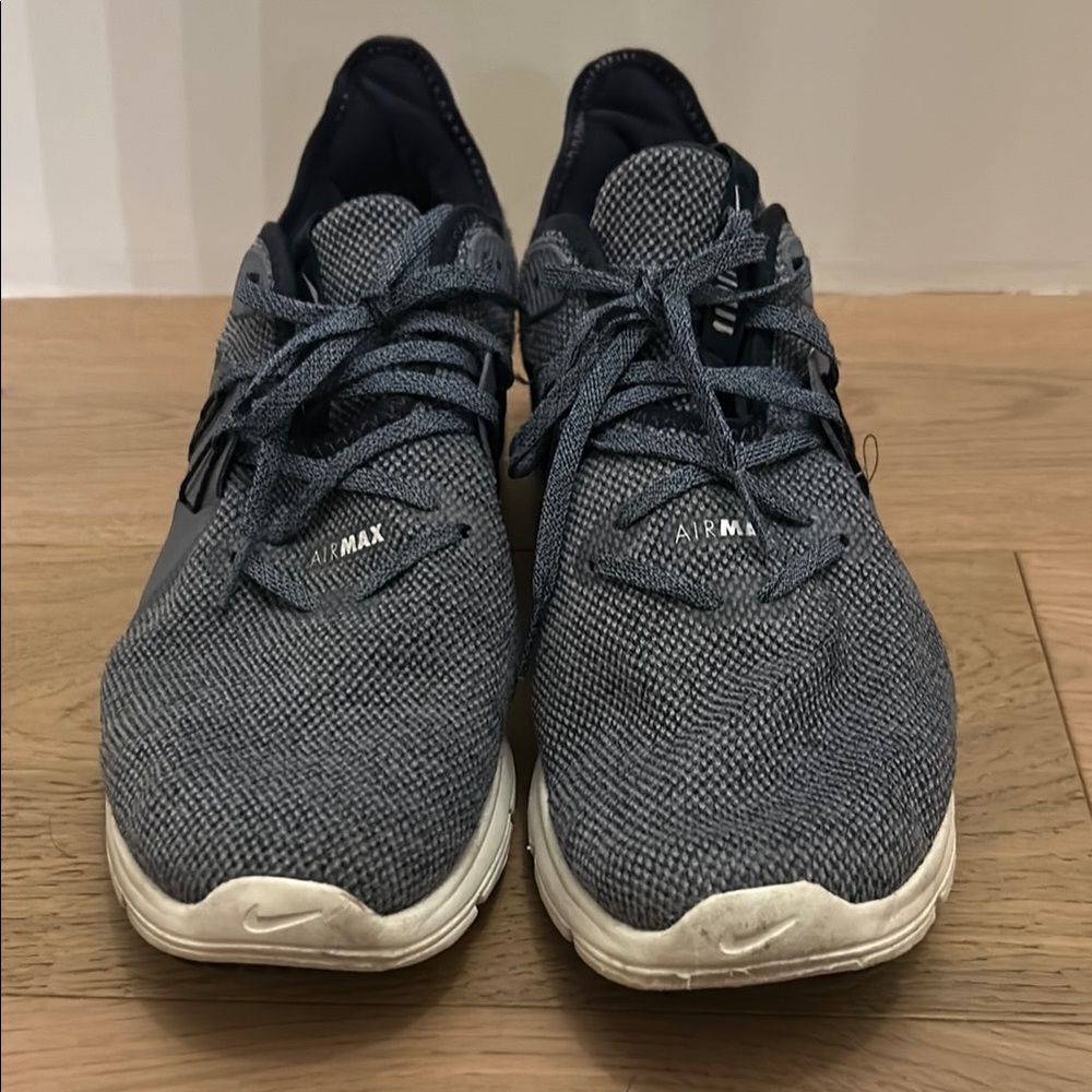 Nike Gray Air Max Athletic Shoes with Knit Upper